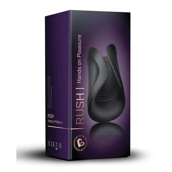 Rocks Off Rush Rechargeable Stroker – Black