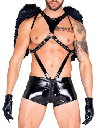 Roma Dark Angel Men's Vinyl Harness Costume