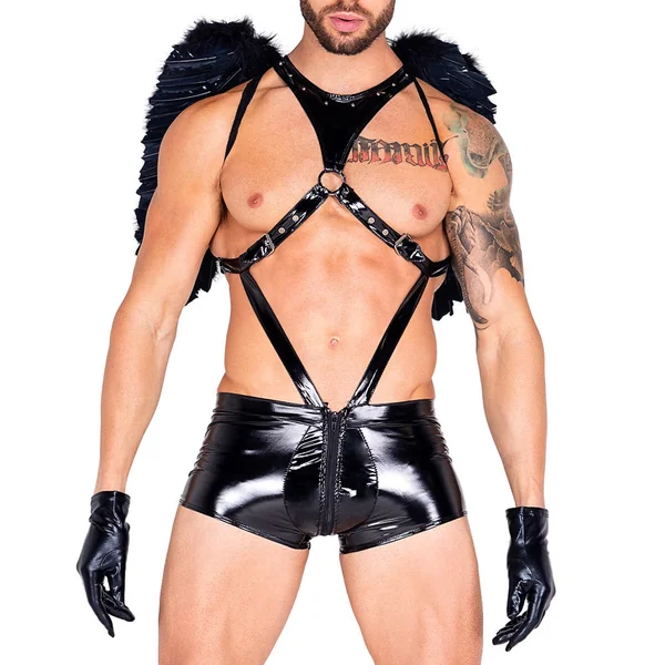 Roma Dark Angel Men's Vinyl Harness Costume