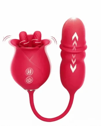 Rose Romeo Dual Tongue Rose Adult Toys Vibrators 10 Licking Thrust
