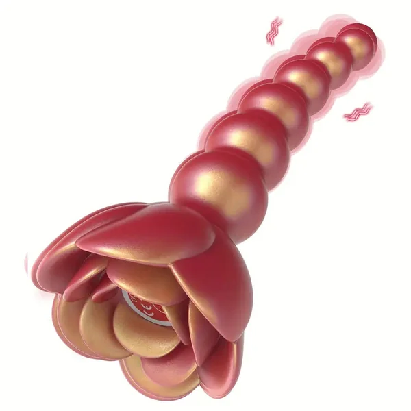 Rose Sex Toy Anal Beads Vibrating Butt Plug Anal Vibrator Prostate Massager