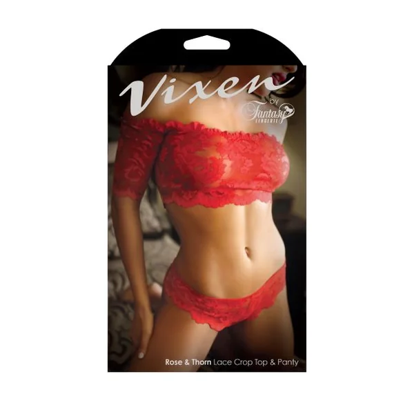 ROSE & THORN LACE CROP TOP & PANTY