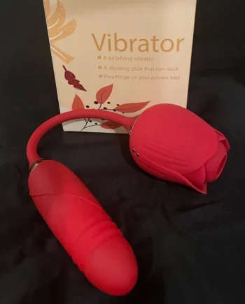 Rose Toy with Thrusting Stem - 2-in-1 G-Spot Telescopic