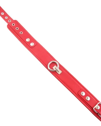 Rouge Garments Plain Red Leather Collar