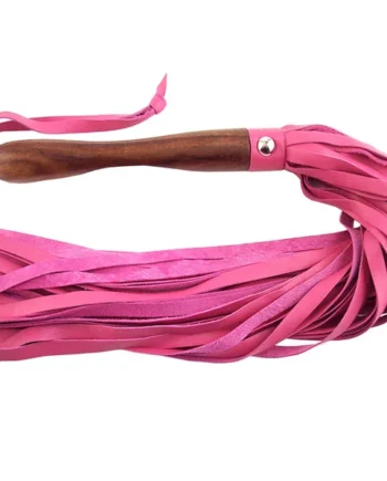 Rouge Garments Wooden Handled Pink Leather Flogger