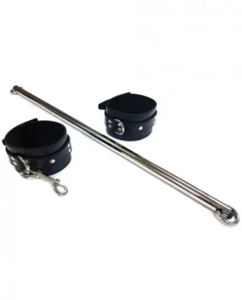Rouge Leather Adjustable Spreader Bar With Cuffs
