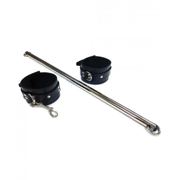 Rouge Leather Adjustable Spreader Bar With Cuffs