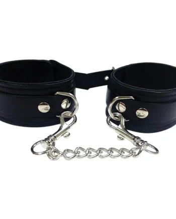 Rouge Leather Ankle Cuffs - Black