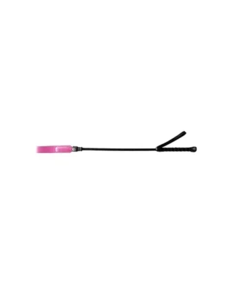 Rouge Leather Short Riding Crop with Slim Tip – Pink