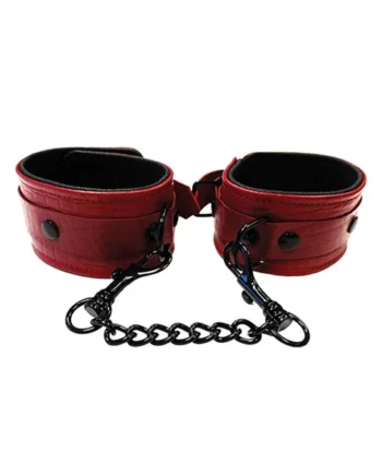 Rouge Leather Wrist Cuffs - Burgundy