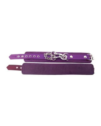 Rouge Plain Leather Adjustable Wrist Cuffs – Purple