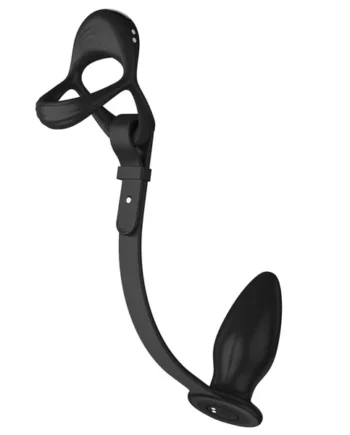 Running Wild Vibrating Silicone Cock & Ball Ring With Anal Plug