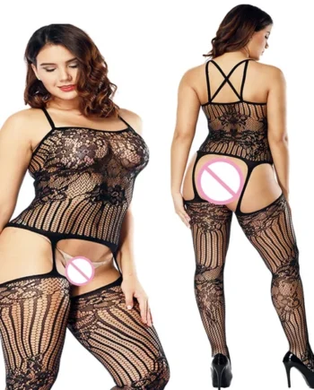 S-3XL Sexy Fishnet Plus Size Babysuit Women Erotic Hot Lingerie Dress Porno Underwear Teddy BodyStockings Costumes Sex Clothes