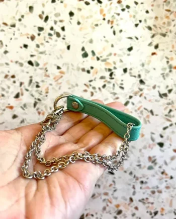 Sample Sale – Leash Bracelet – Aqua & Silver – up to 10″
