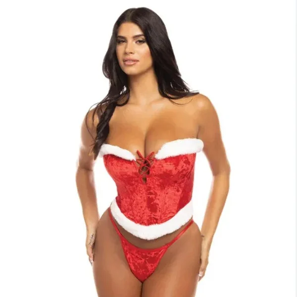 Santa’s Entourage Velvet Bustier Set