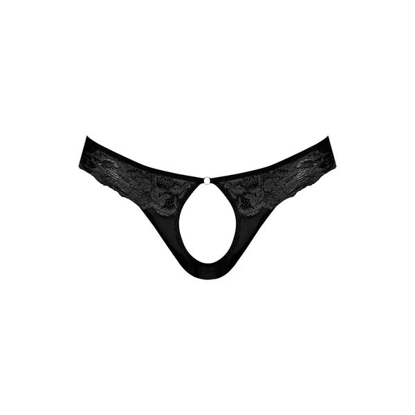 Sassy Lace - Open Ring Thong - Large/x-Large - Black
