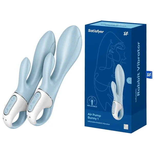 Satisfyer Air Pump Bunny 1 – Blue USB Rechargeable Inflatable Rabbit Vibrator