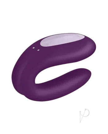 Satisfyer Double Joy Rechargeable Silicone Dual Stimulating App Controlled Vibrator- Purple