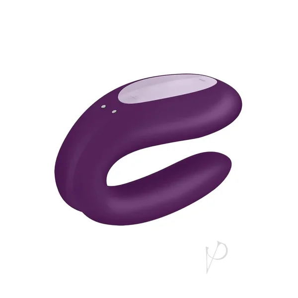 Satisfyer Double Joy Rechargeable Silicone Dual Stimulating App Controlled Vibrator- Purple