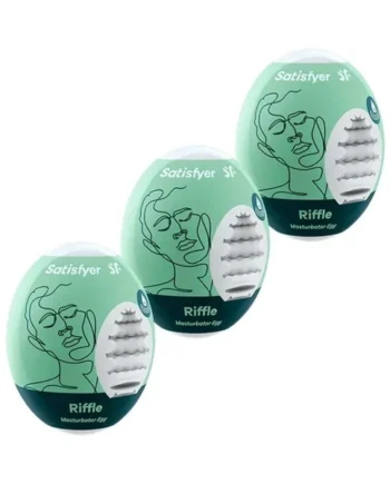 Satisfyer Masturbator Egg 3 Pack Riffle Light Green