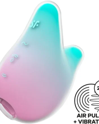 SATISFYER - MERMAID VIBES STIMULATOR & VIBRATOR MINT AND PINK