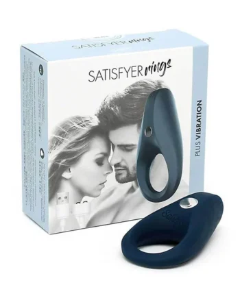 Satisfyer Plus Vibration Blue Silicone Cock Ring Couples Rechargeable Sex Toy