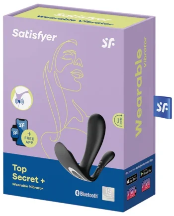 Satisfyer Top Secret+ Connect App Wearable Vibrator - Black
