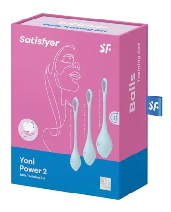 Satisfyer Yoni Power 2 Balls Training Set – Light Blue