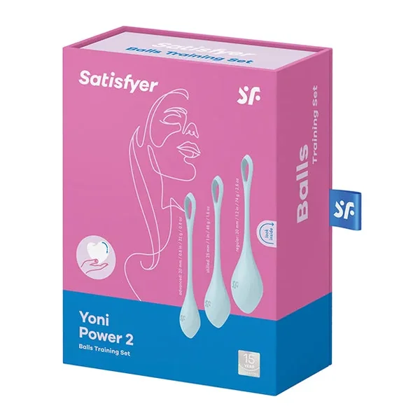 Satisfyer Yoni Power 2 Balls Training Set – Light Blue