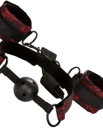 Scandal Breathable Ball Gag With Cuffs by CalExotics