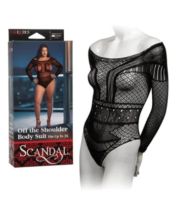 Scandal Plus Size Off The Shoulder Body Suit - Black