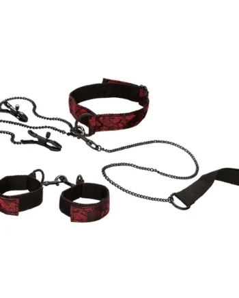 Scandal Submissive Kit With Blindfold, Restraints & Clamps