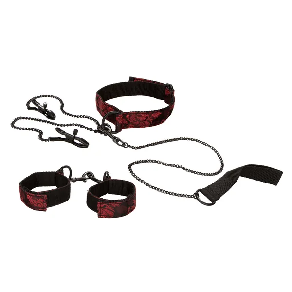 Scandal Submissive Kit With Blindfold, Restraints & Clamps