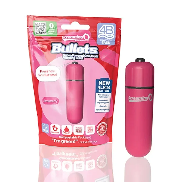 Screaming O 4B Vibrating Bullet Vibrator – Strawberry