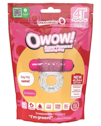 Screaming O 4T Tickle & Tease OWow Vibrating Ring - Strawberry