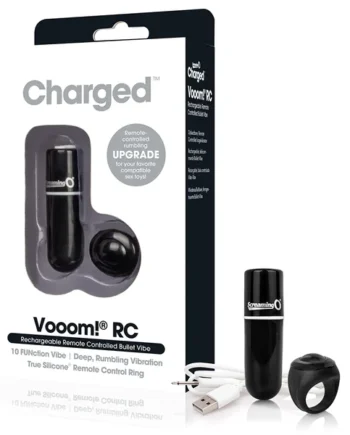 SCREAMING O CHARGED VOOOM REMOTE CONTROL MINI VIBE BLACK