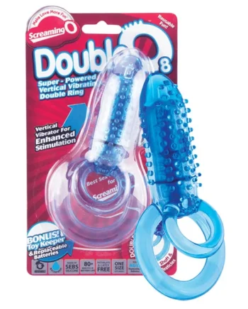 Screaming O DoubleO 8 Vibrating Ring - Blue
