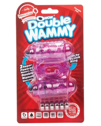 Screaming O O Wow Double Wammy Vibrating Ring - Purple