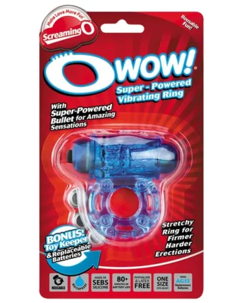 Screaming O O Wow Vibrating Ring - Blue
