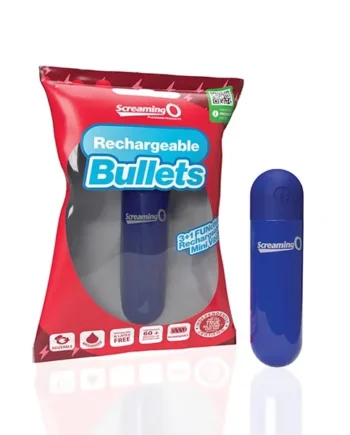 Screaming O Rechargeable Bullet Vibrator – Blue