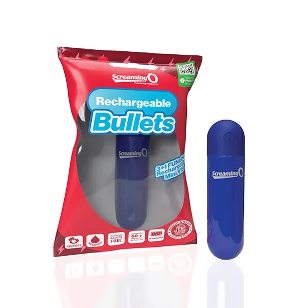 Screaming O Rechargeable Bullet Vibrator – Blue