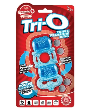 Screaming O Tri-O Triple Pleasure Ring-Blue