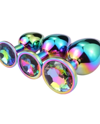 Seamless Rainbow Metal Butt Plug
