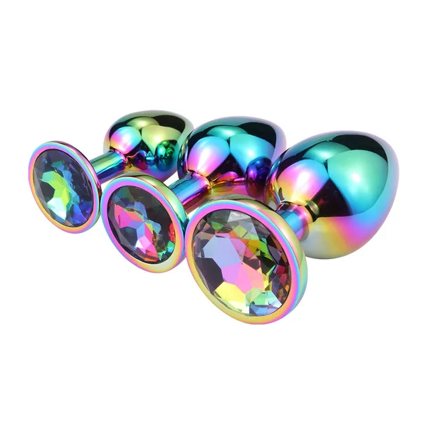 Seamless Rainbow Metal Butt Plug