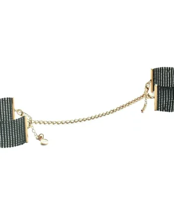 Secret Kisses Metallic Black Mesh Cuffs