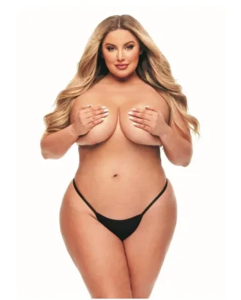 Secrets Rechargeable Silicone Microfiber G-String and Panty Vibe with Remote Control – Queen – Black