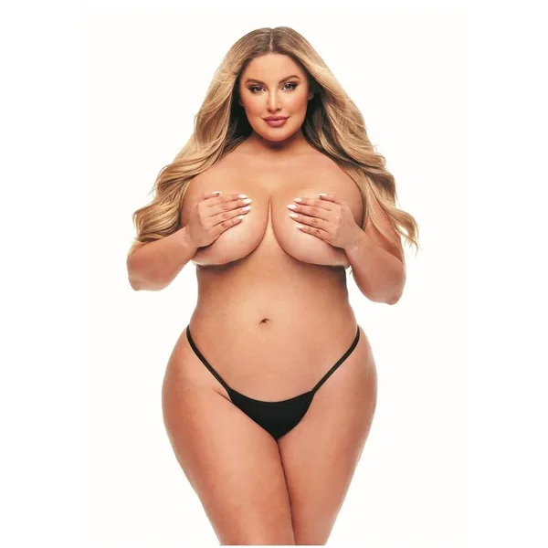 Secrets Rechargeable Silicone Microfiber G-String and Panty Vibe with Remote Control – Queen – Black