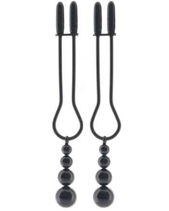 Selopa Beaded Nipple Clamps in Black Chrome