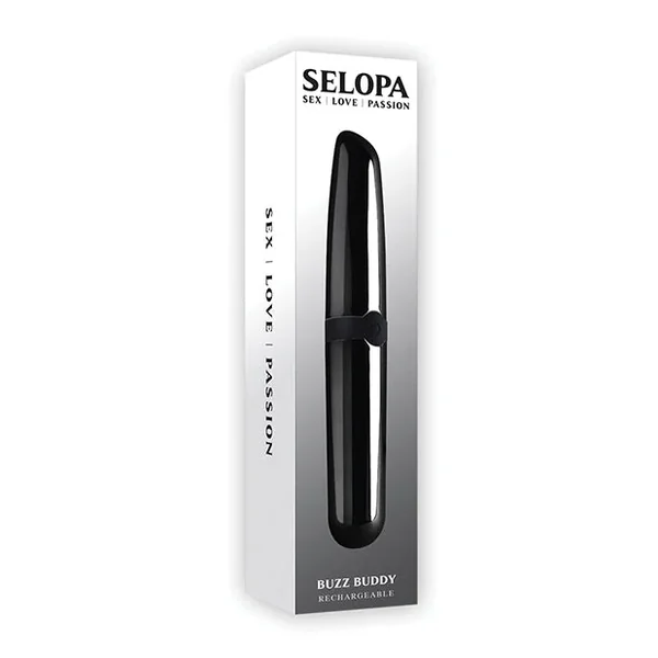 Selopa Buzz Buddy Bullet Vibrator – Black Chrome
