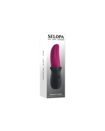 Selopa Tongue Teaser Rechargeable Silicone Vibrator, Pink and Black
